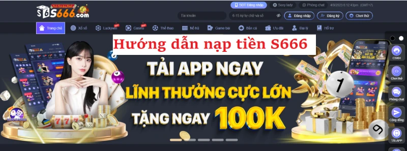 hướng dẫn nạp tiền S666