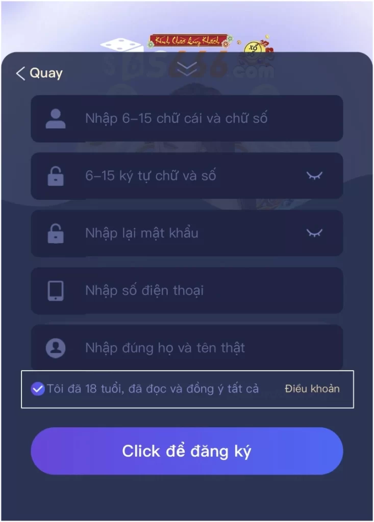 xác nhận đủ 18 tuổi để đăng ký S666